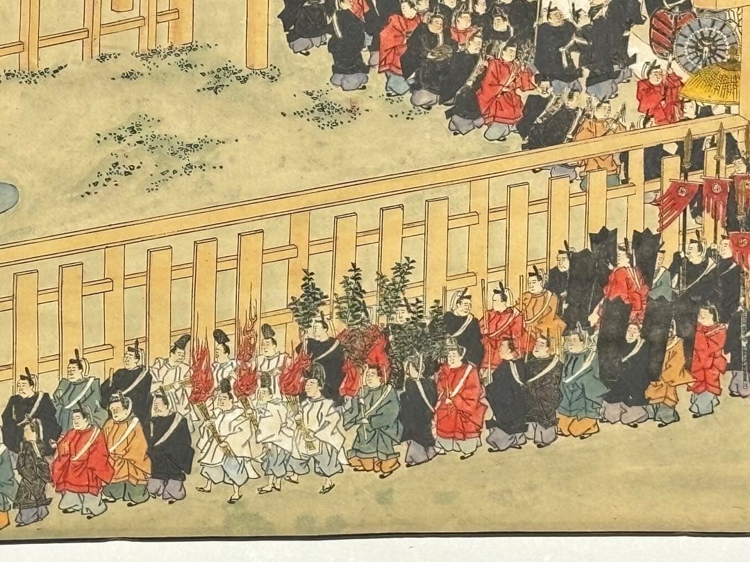 「伊勢太神宮遷御之図」江戸時代 彩色木版画 1枚|伊勢神宮 神道 和本