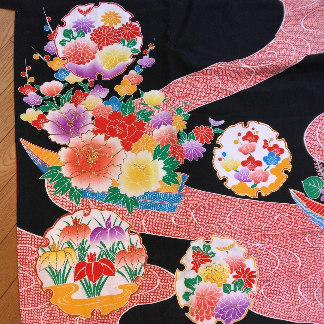 値下げ致しました！ 花嫁振袖　花嫁衣装　 黒正絹振袖　引き振袖　正絹