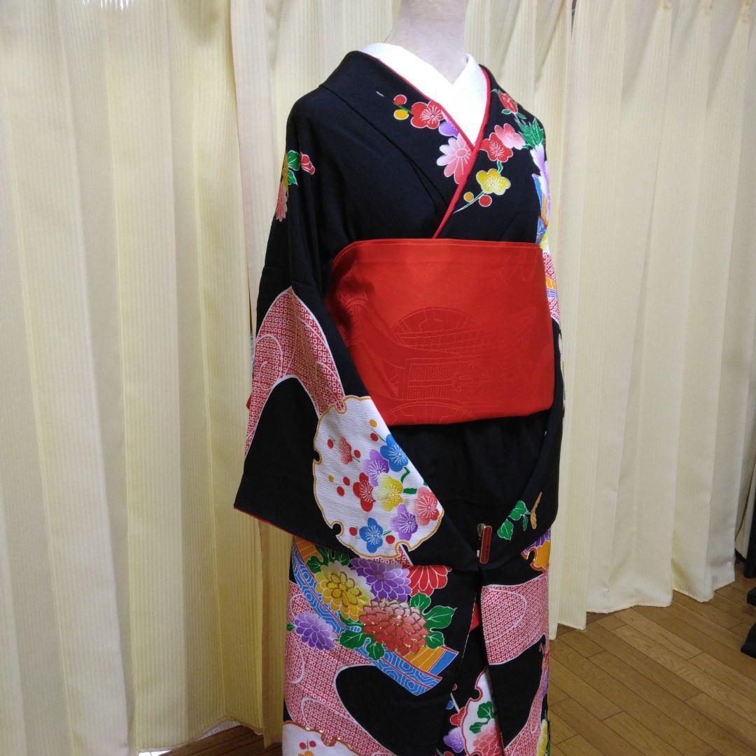 値下げ致しました！ 花嫁振袖　花嫁衣装　 黒正絹振袖　引き振袖　正絹