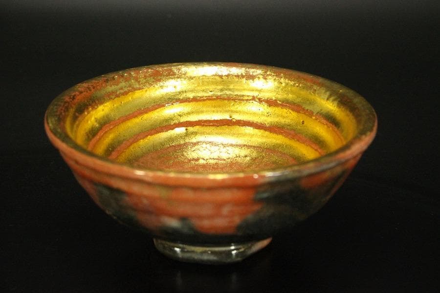 茶道具 赤楽鳴台 茶碗 金銀一双 抹茶碗 和楽造 共箱 927