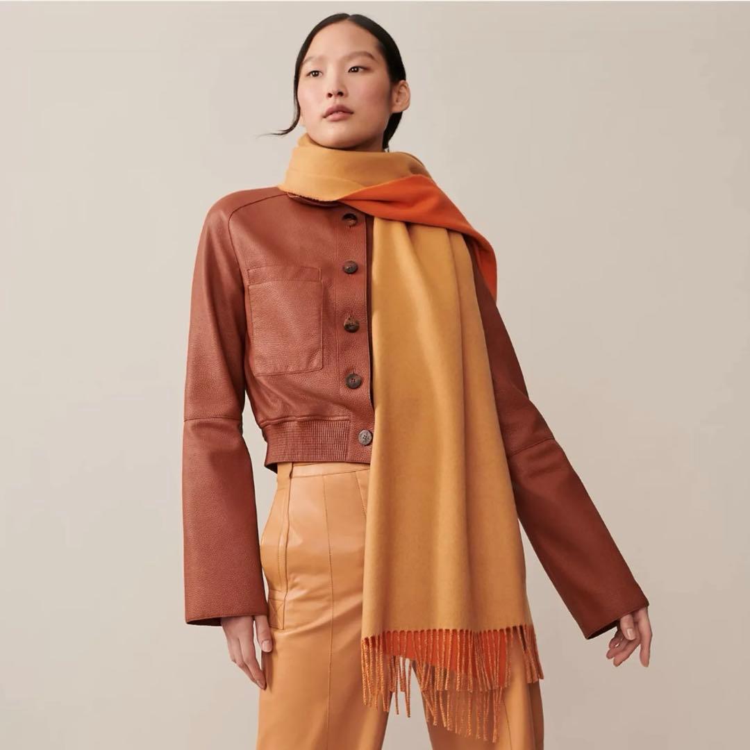 HERMES エルメス ダブルフェイス カシミヤ 大判ストール 新品未使用