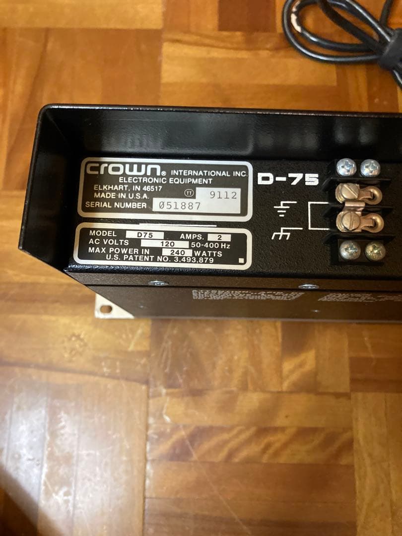 crown d75 ステレオパワーアンプ　中古