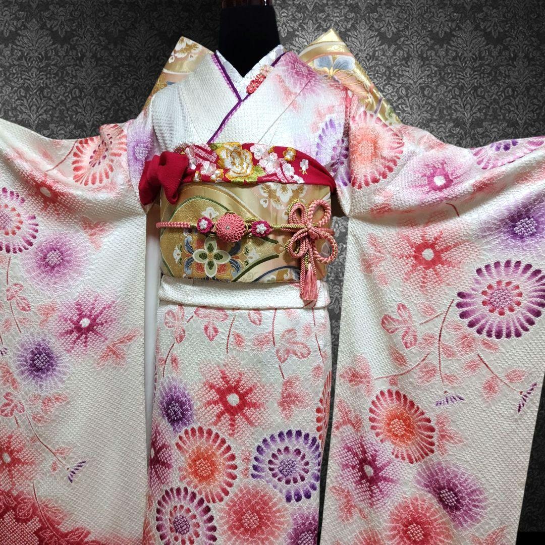振袖フルセット(7点)・成人式・手絞り・本絞り・高級手縫い・逸品