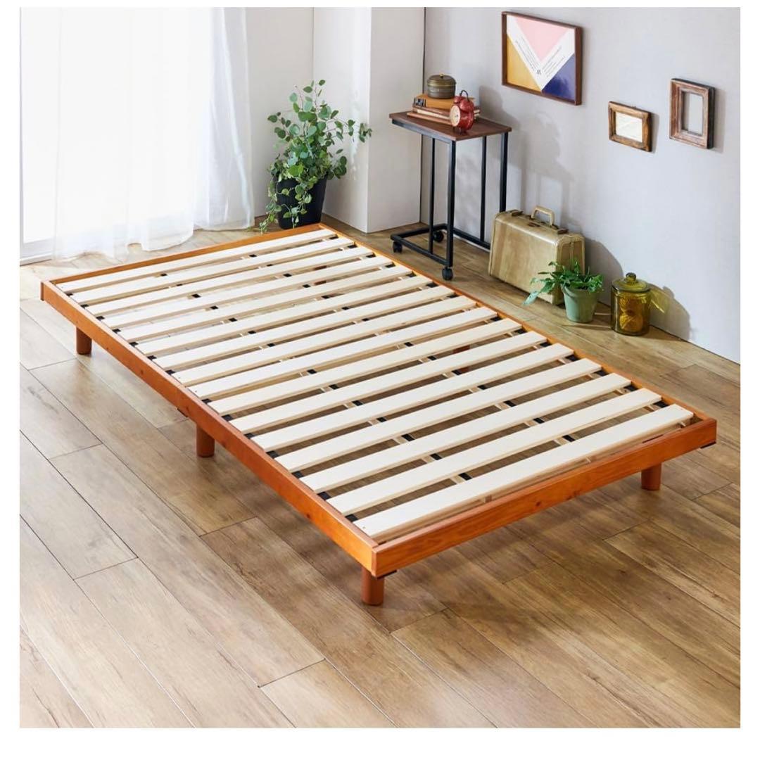 シングル 脚付き　天然すのこベッド