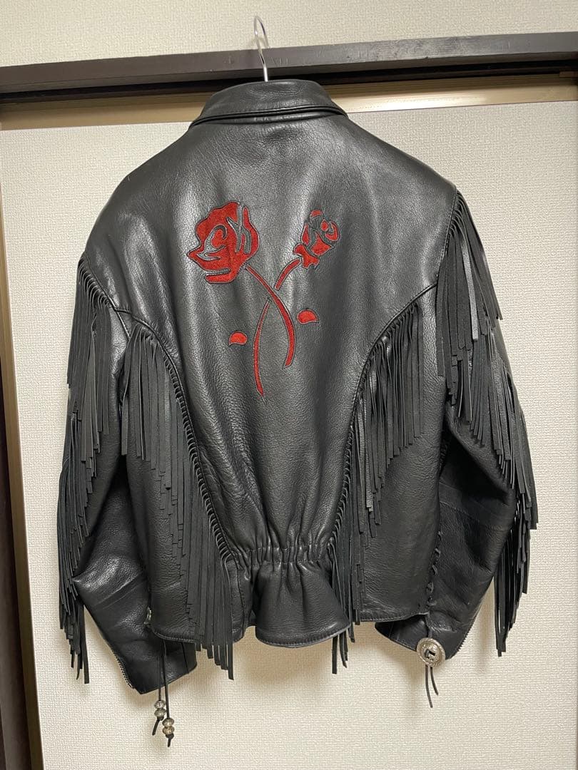 黒のシングルライダースジャケット M