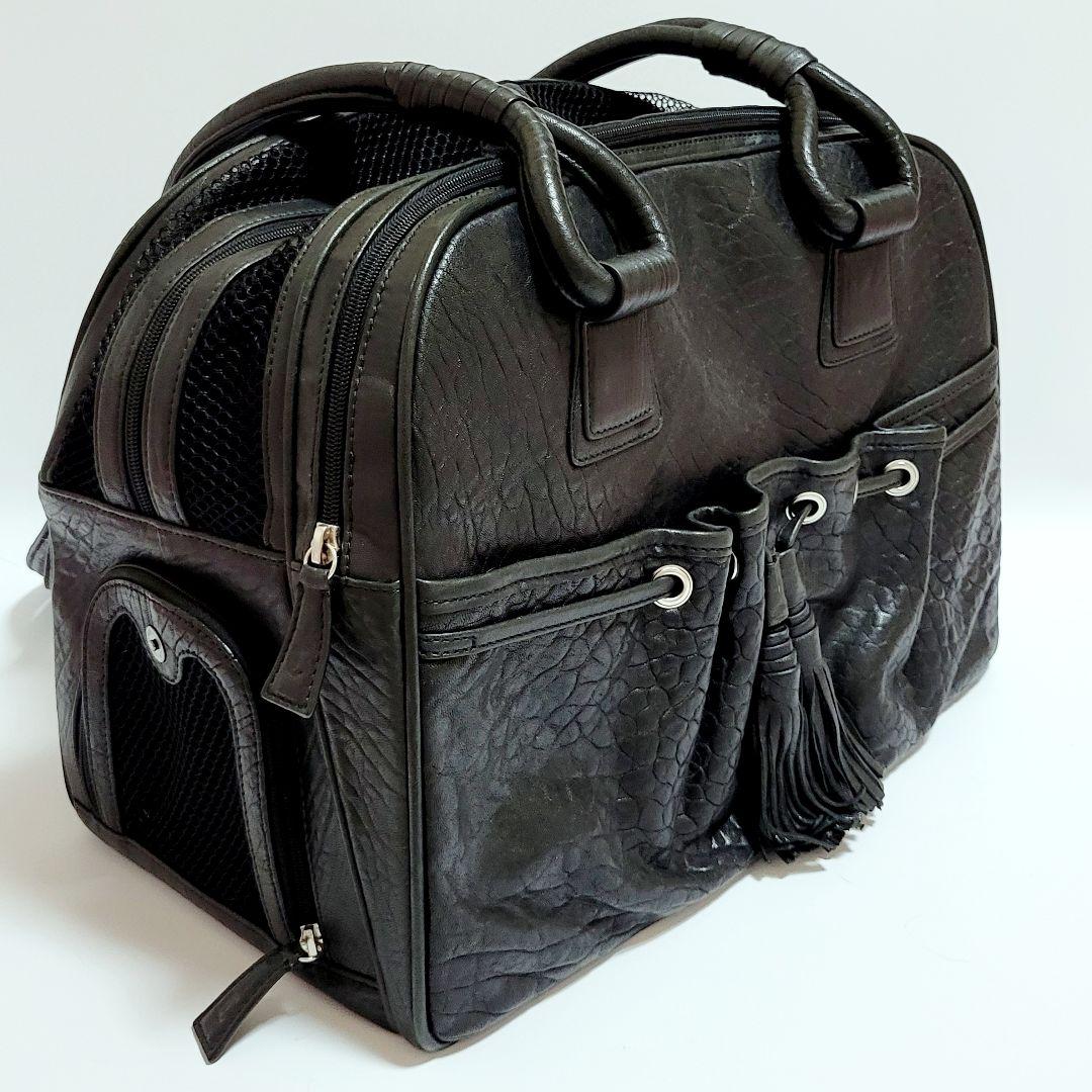 【Lucy's Luxuries】レザーキャリーバッグ ブラック ユニセックス