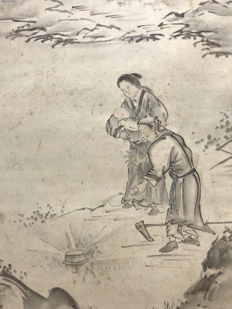 作者不詳/山水人物図/山水図/人物図/掛軸/名家伝来/AC-416