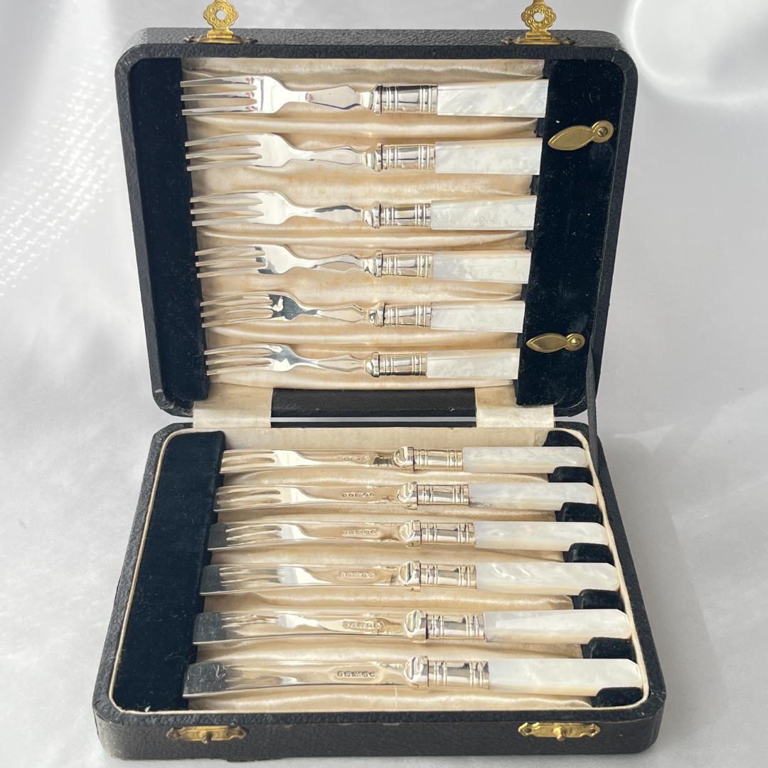 【I S Greenberg】【白蝶貝】デザート / フルーツセット ケース