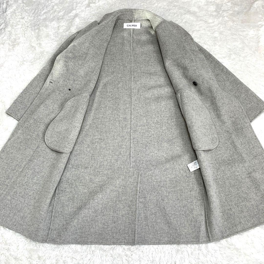 美品CALMER チェスターコート ロングコート ライトグレー サイズ1