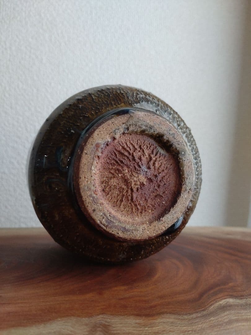 【無冠の帝王】西岡小十　朝鮮唐津茶碗　コバルト　窯変　黒唐津　黒高麗　椎茸高台