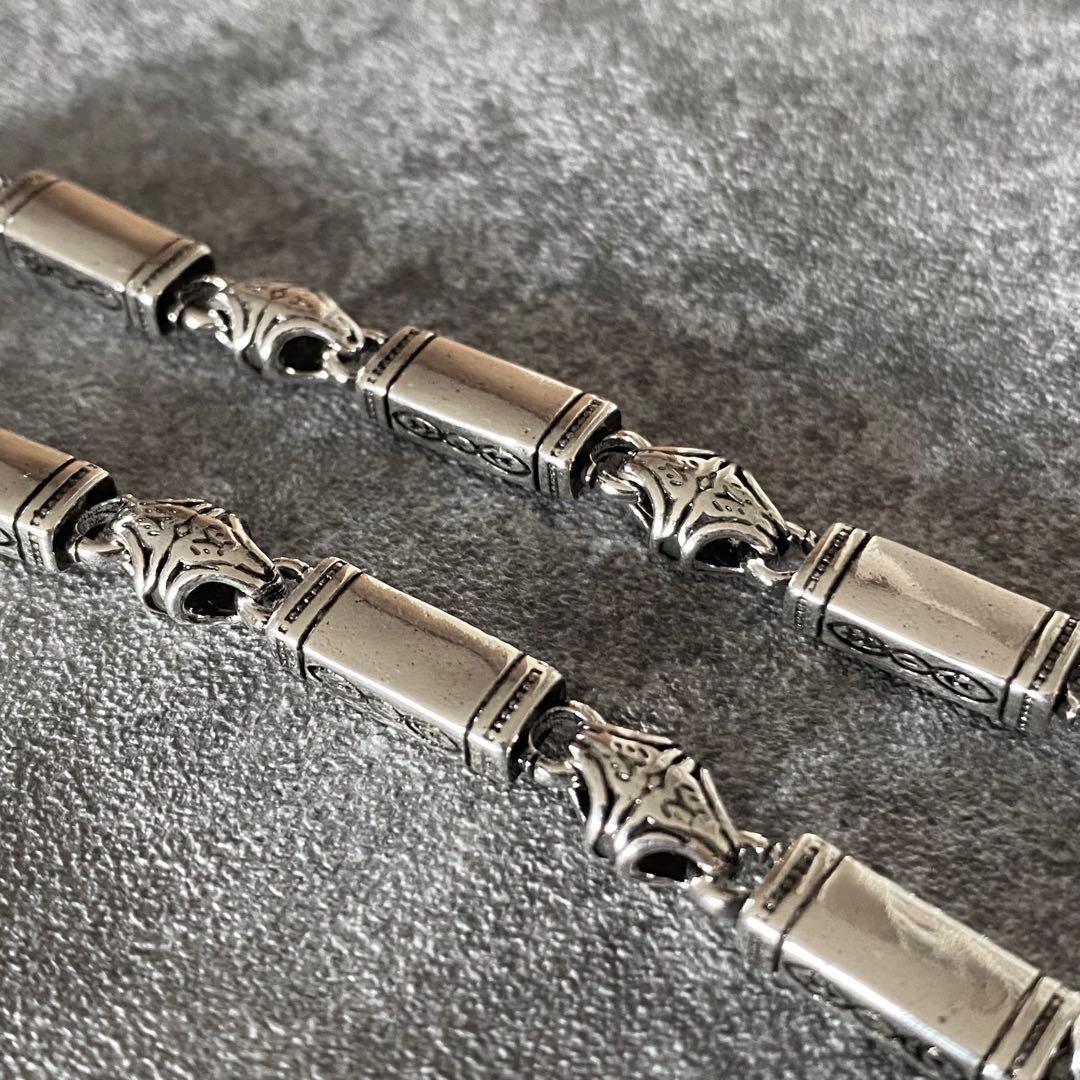 メキシカンジュエリー シルバー925 オニキス調 ブレスレット ブラック2way