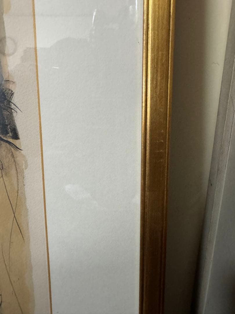 織田広喜『パリの女』リトグラフ 直筆サイン有 額装