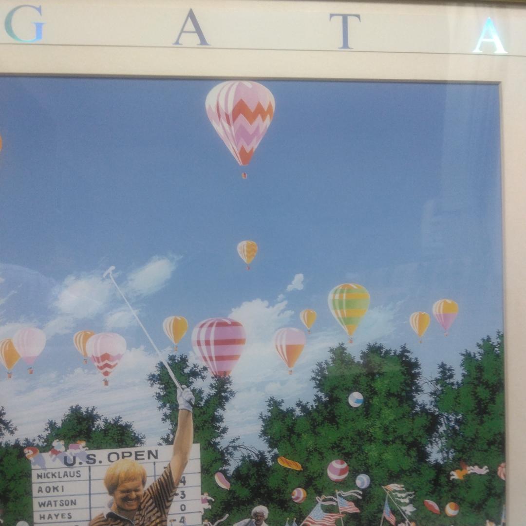 ヒロ・ヤマガタ　USオープンチャンピオンシップ　中古　大判額装アートポスター