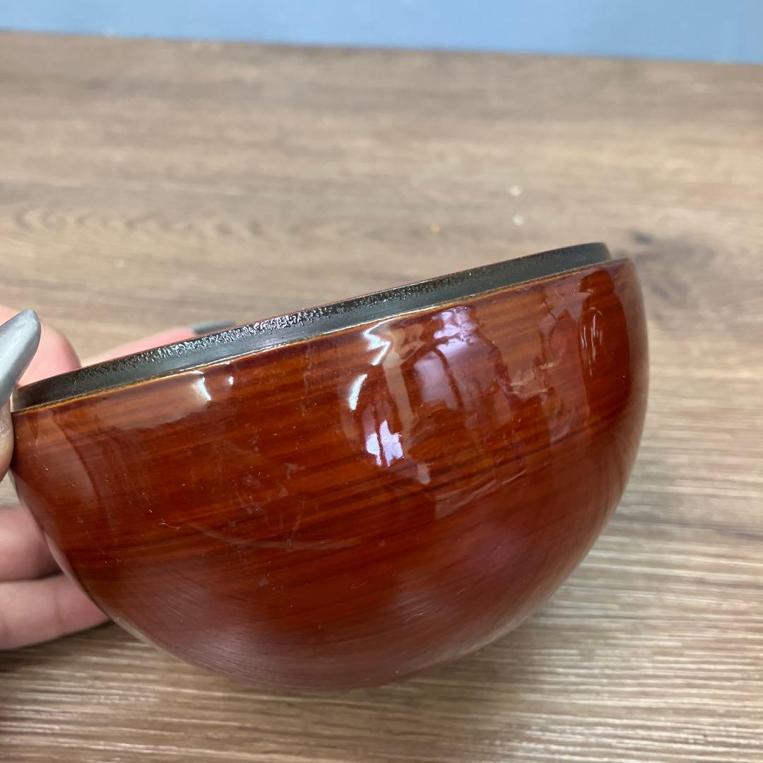 B-5 昭和レトロ 高級 蛤碁石 碁笥 漆塗り風 木製 入れ物 卓上ゲーム用