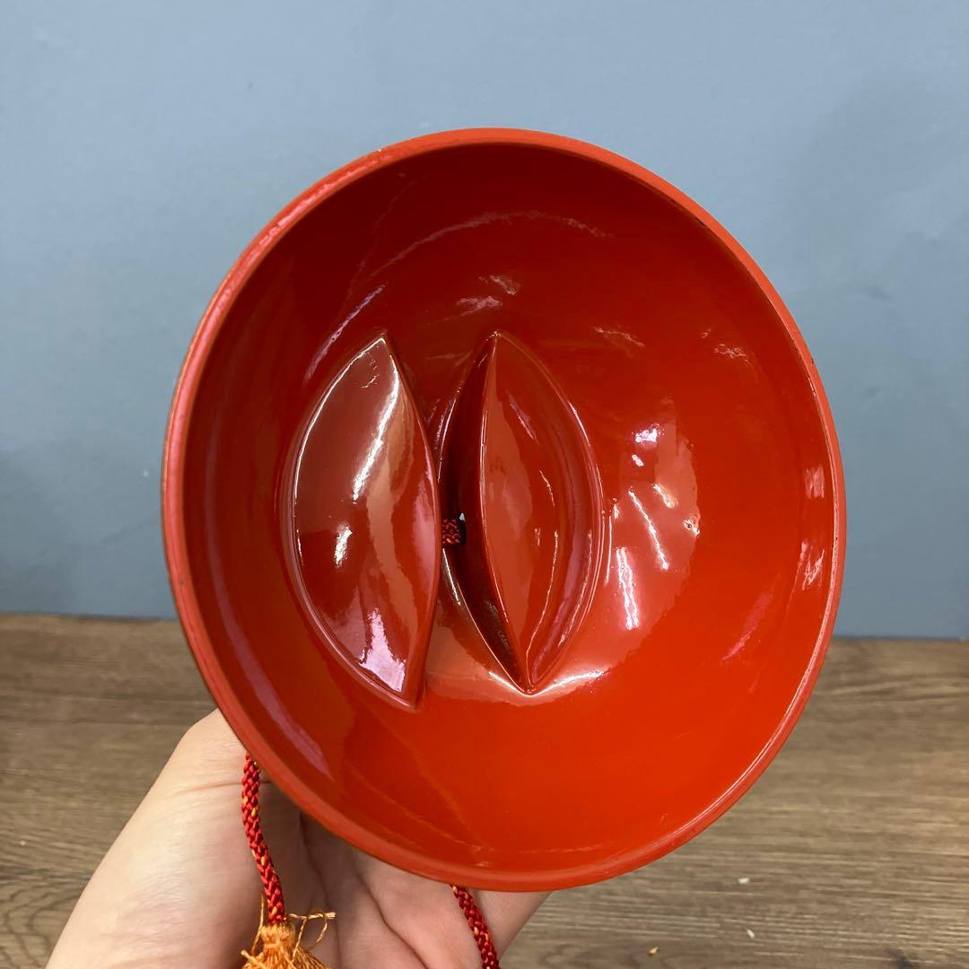 B-5 昭和レトロ 高級 蛤碁石 碁笥 漆塗り風 木製 入れ物 卓上ゲーム用