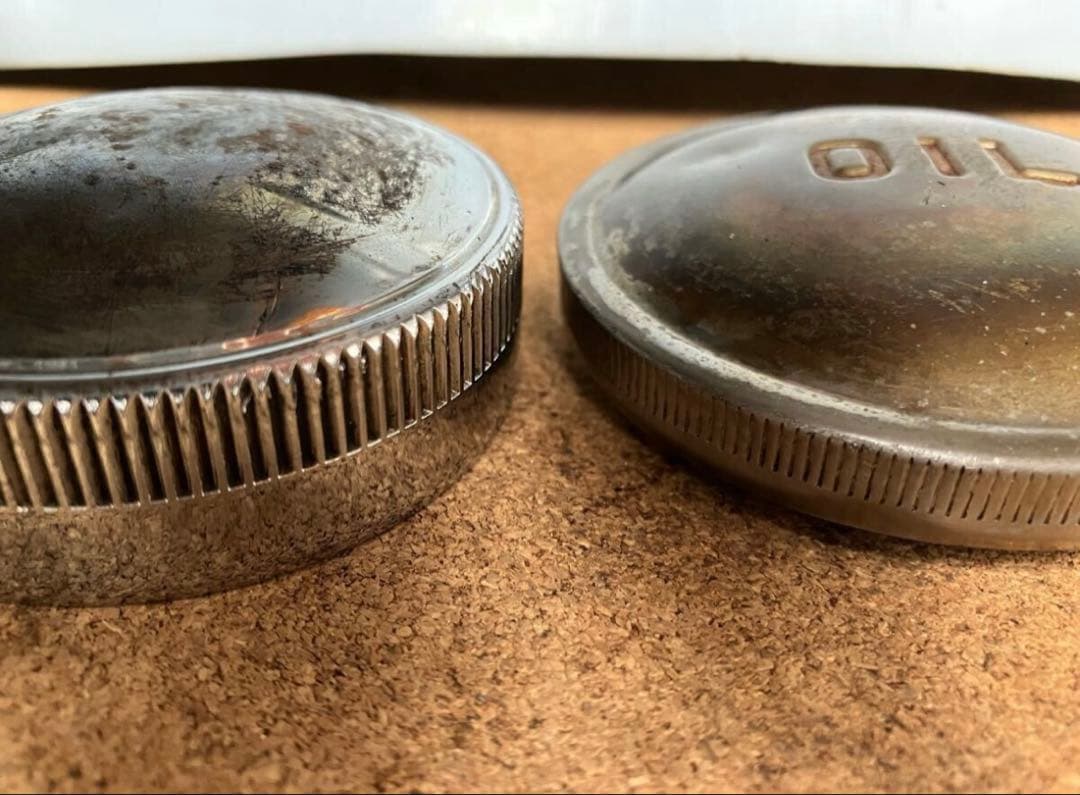 ハーレー　タンクキャップ　ビンテージ　分割タンク　ナックル　パン　サイドバルブ