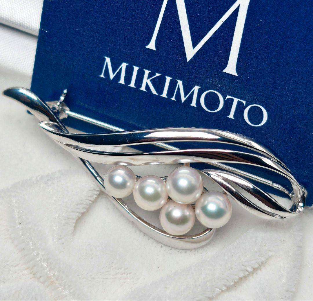 【極美品 最高級!!】ミキモト ブローチ パール フォーマル 5珠 皇室御用達