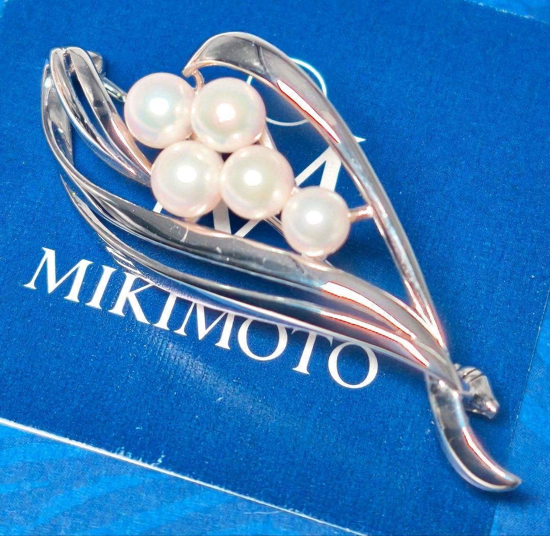【極美品 最高級!!】ミキモト ブローチ パール フォーマル 5珠 皇室御用達