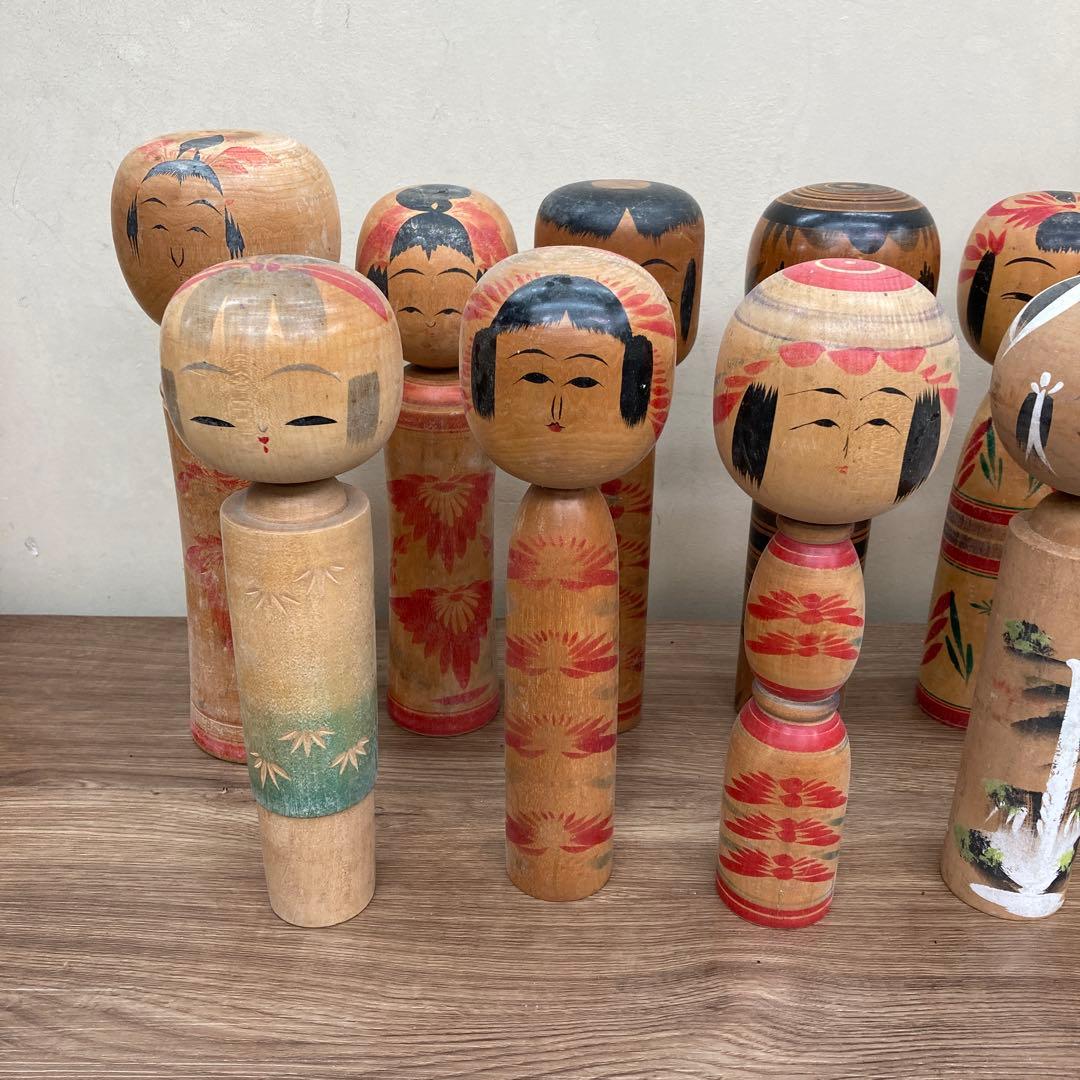 D-3 【希少】伝統工芸品 こけし 11点セット まとめ売り アンティーク レト