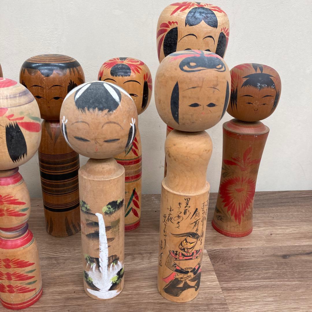 D-3 【希少】伝統工芸品 こけし 11点セット まとめ売り アンティーク レト