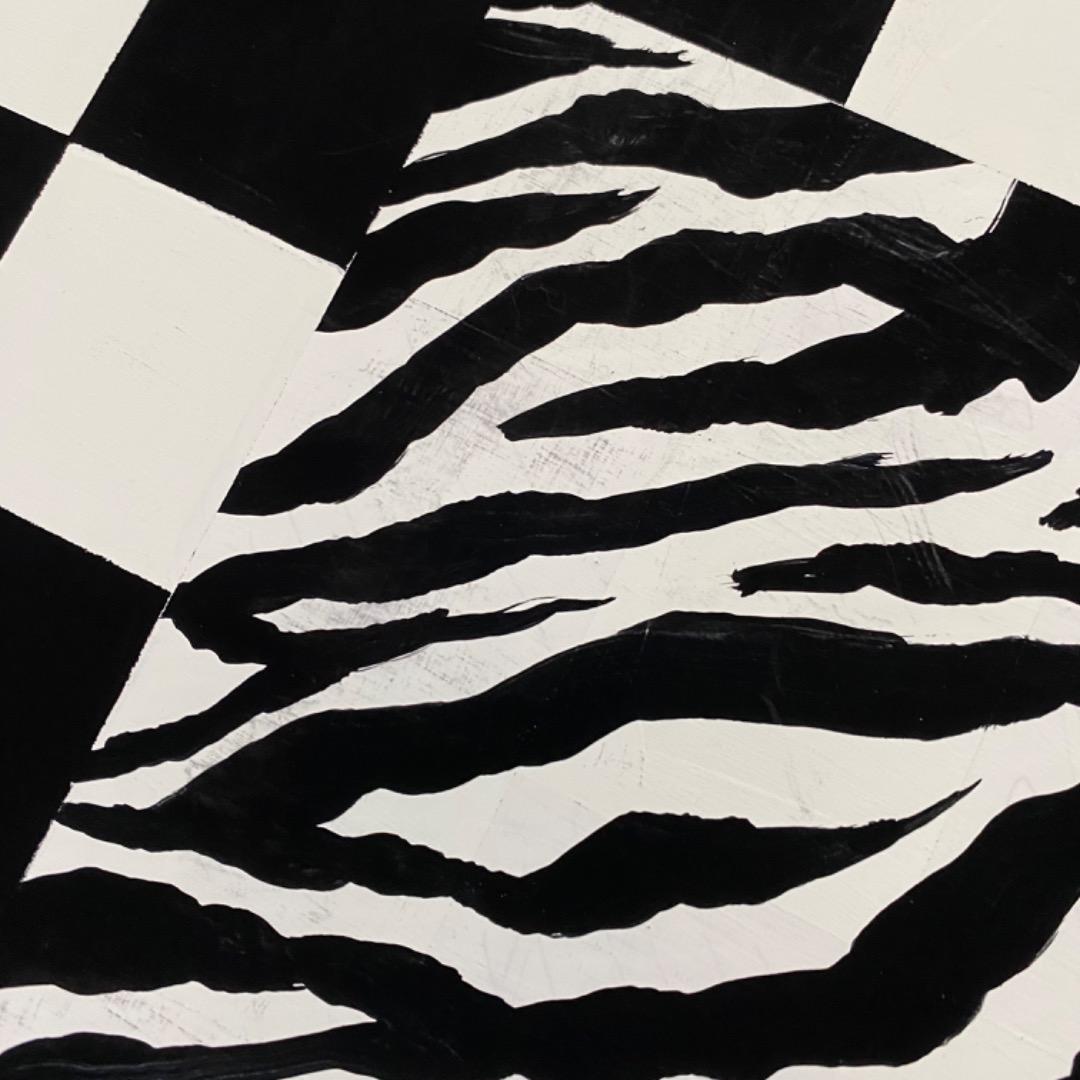 アクリル画　キャンバス　イラスト　絵　イラスト　モノトーン　ベニヤパネル　黒