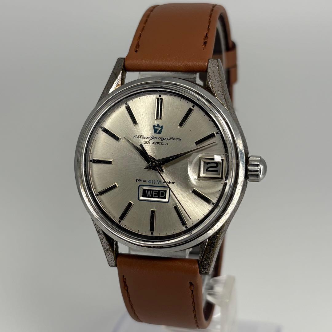 OH済 CITIZEN シチズン ヤングセブン 65年製手巻腕時計 風防新品