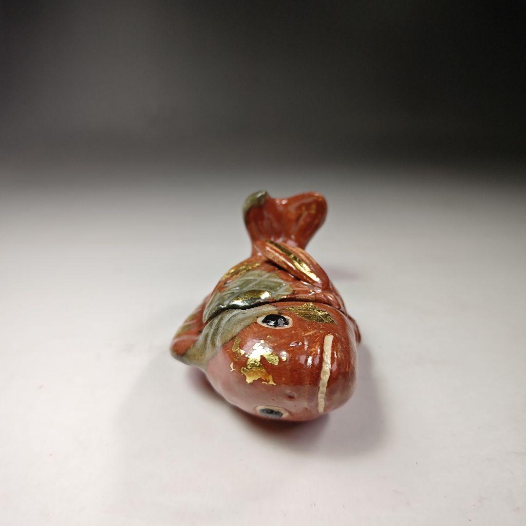 イ296 香合『加州梅山窯　香野壮明』『鯛　香合　共箱』茶道具