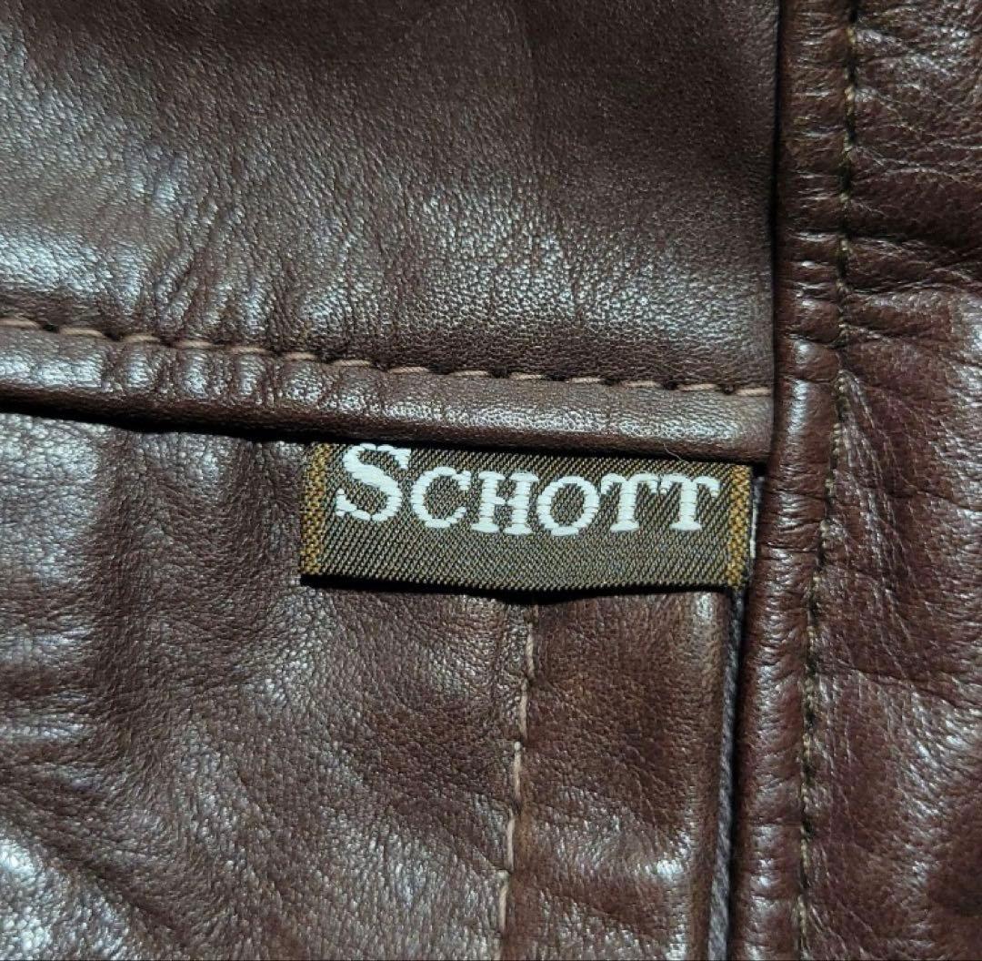 Schott（ショット）ライダースジャケット レザー ボアライナー ブラウン