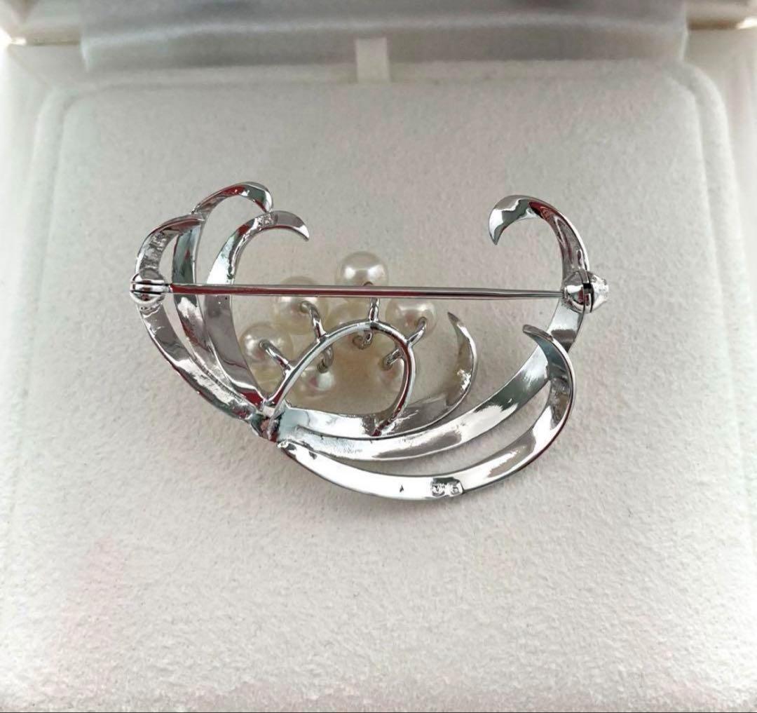 MIKIMOTO シルバー ベビーパールブローチ 8珠