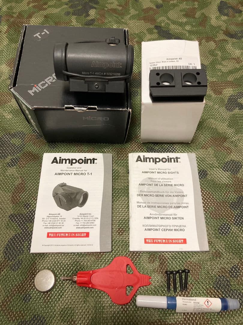 実物 エイムポイント T-1 T1 ドットサイト ダットサイト 純正スペーサー付