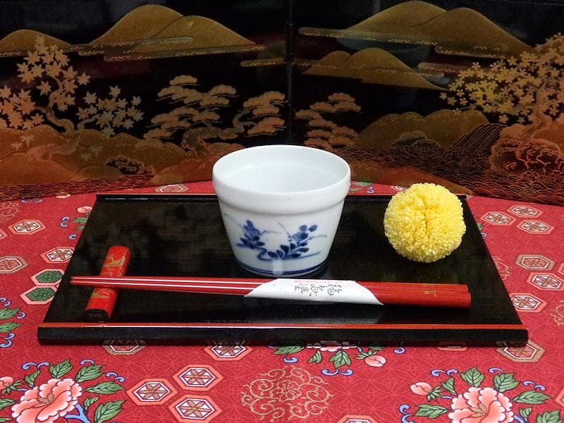 古伊万里　染付　草花紋の図　蕎麦猪口　江戸期　A1174AS-CDd