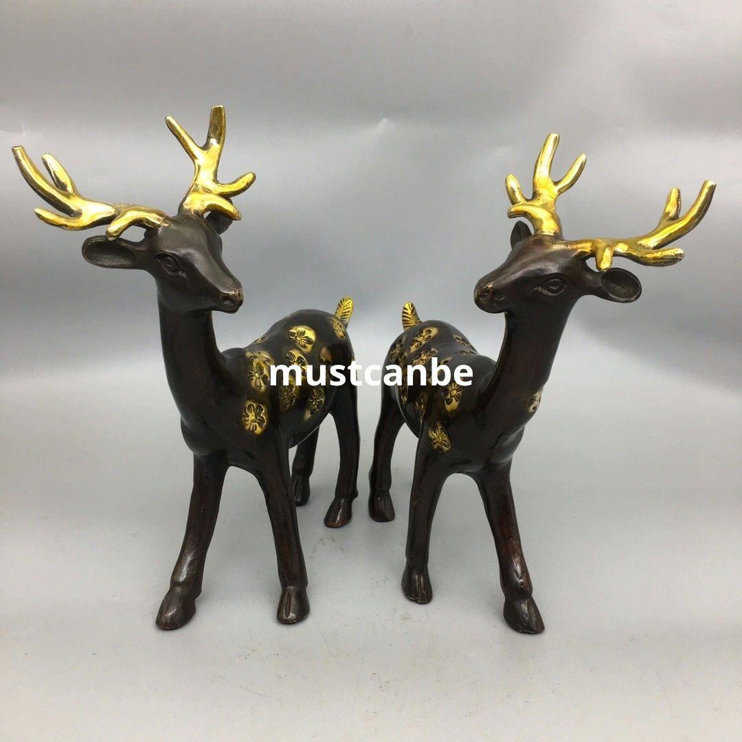 銅器 梅花鹿 応接間 玄関 茶室 文机 開運 風水 装飾品 工芸品 置物