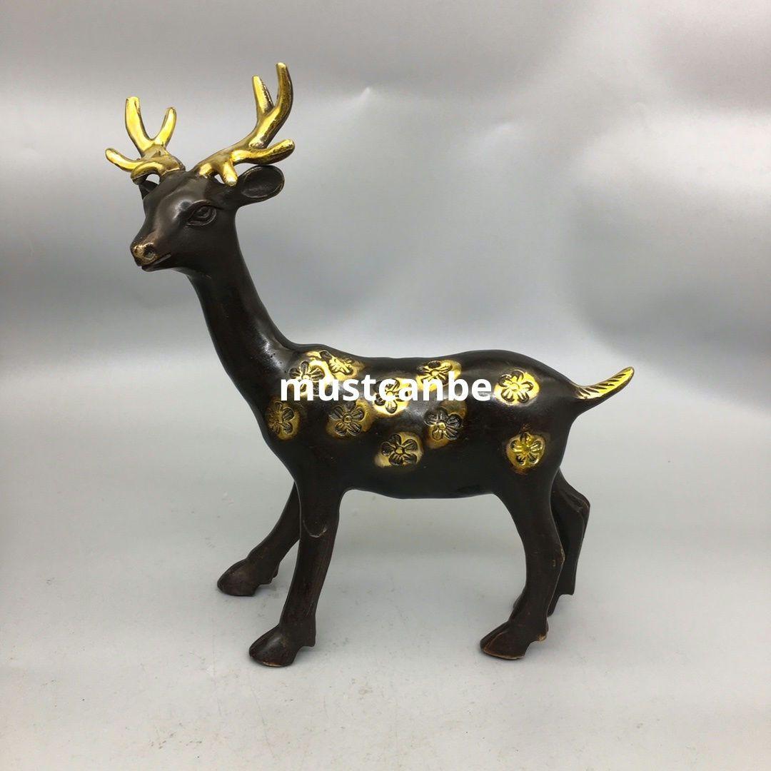 銅器 梅花鹿 応接間 玄関 茶室 文机 開運 風水 装飾品 工芸品 置物