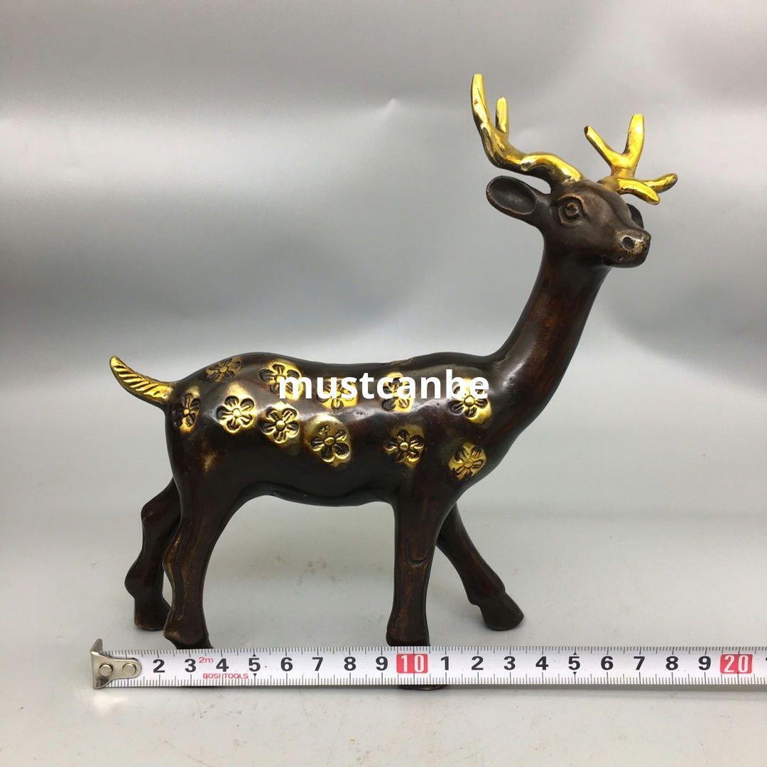 銅器 梅花鹿 応接間 玄関 茶室 文机 開運 風水 装飾品 工芸品 置物