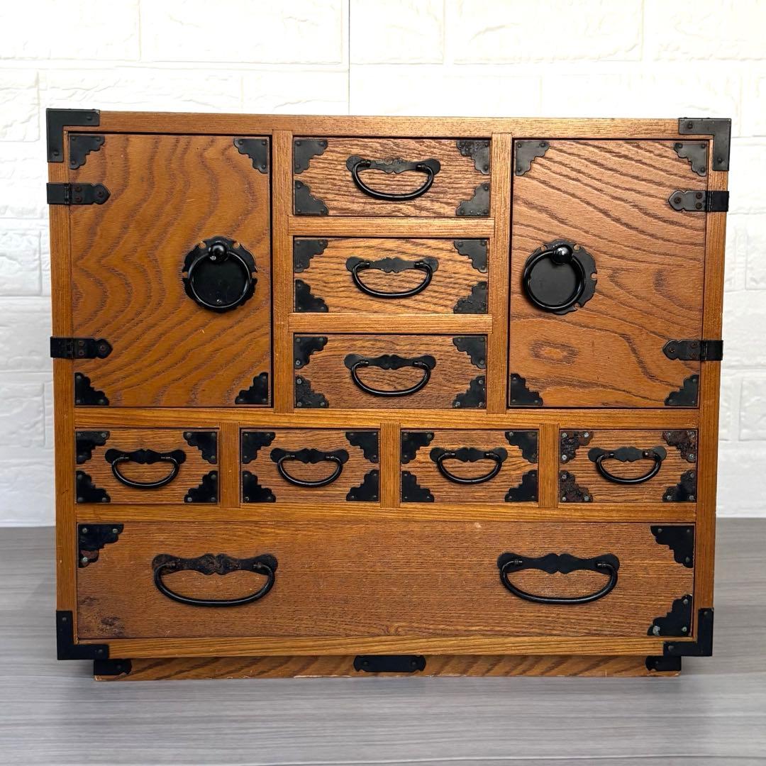 小箪笥 芳次作 和家具 レトロ アンティーク 木製小物入れ収納箱 裁縫箱 薬箪笥