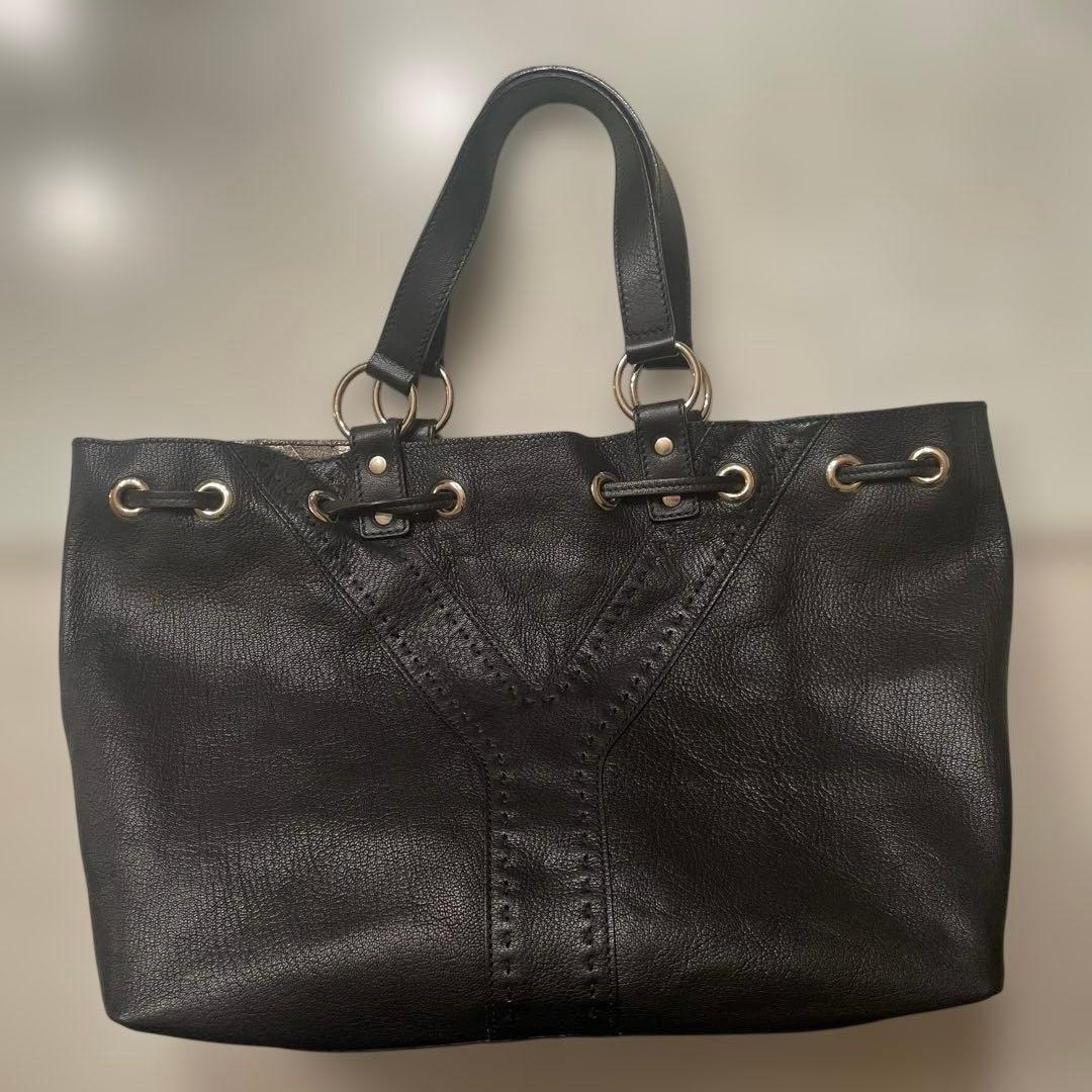 SAINT LAURENT サンローラン リバーシブルバッグ　黒　ブロンズ