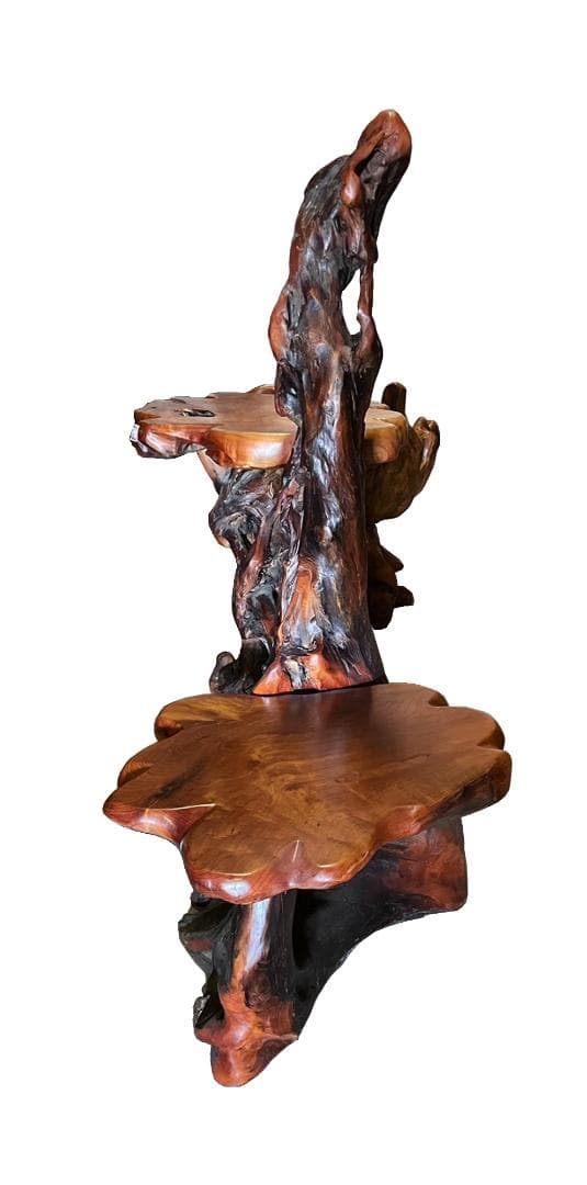 【入手困難 定価60万】高級木製2段テーブル　アンティーク　アジア家具⑪