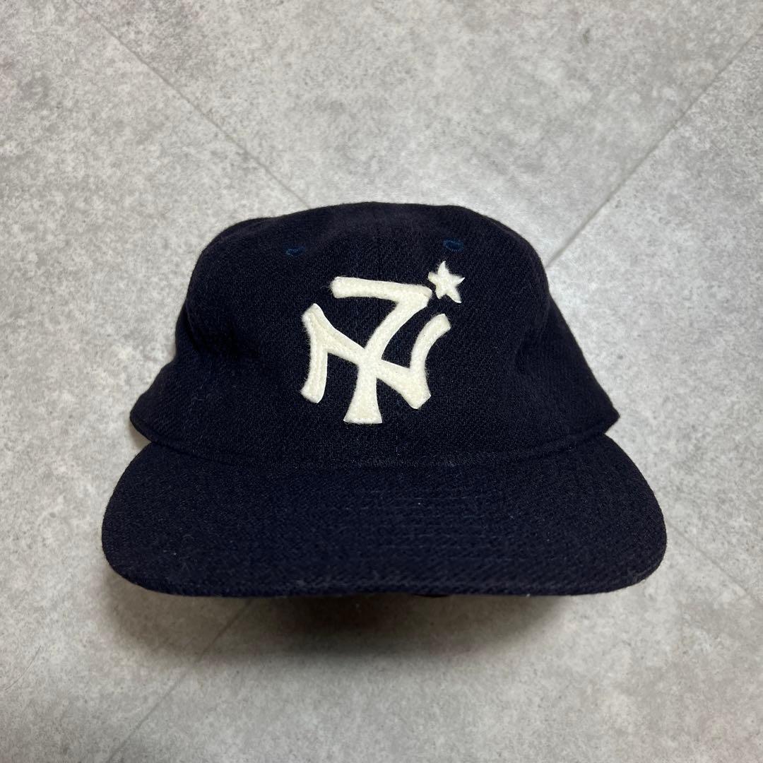 廃盤品エベッツフィールド×ネクサス7キャップ帽子レザーベルトN7ロゴネイビー今野