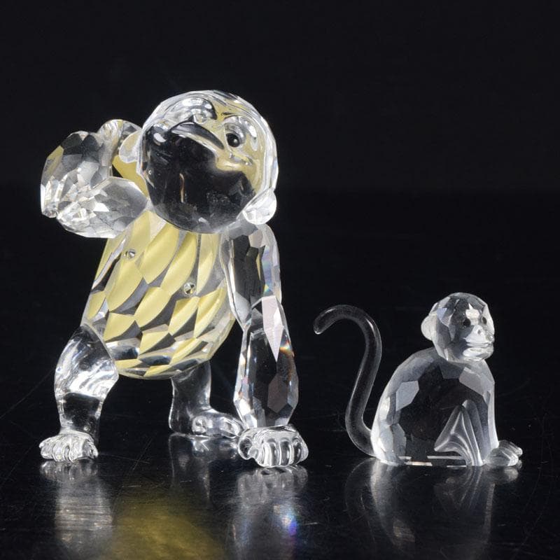 SWAROVSKI　スワロフスキー　クリスタルガラス　猿　箱付　2点　V8375