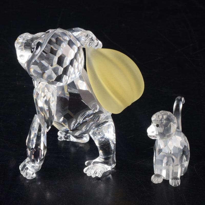 SWAROVSKI　スワロフスキー　クリスタルガラス　猿　箱付　2点　V8375