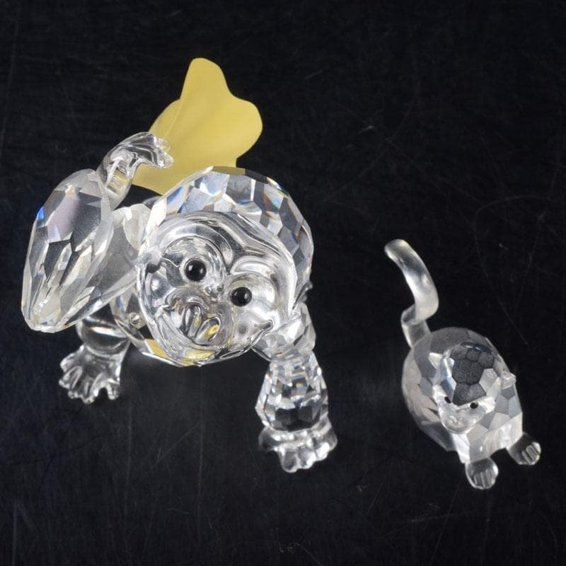 SWAROVSKI　スワロフスキー　クリスタルガラス　猿　箱付　2点　V8375