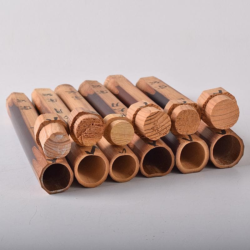 茶道具　宗公作　茶杓　銘「鶯笛」「花衣」など　六点　共筒共箱　V　R8456