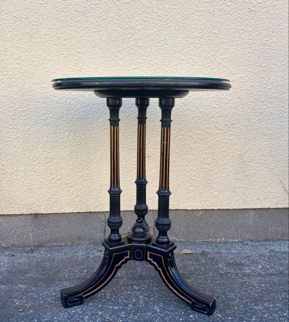 ロイズアンティーク　Lloyd's ガラステーブル　丸テーブル　センターテーブル