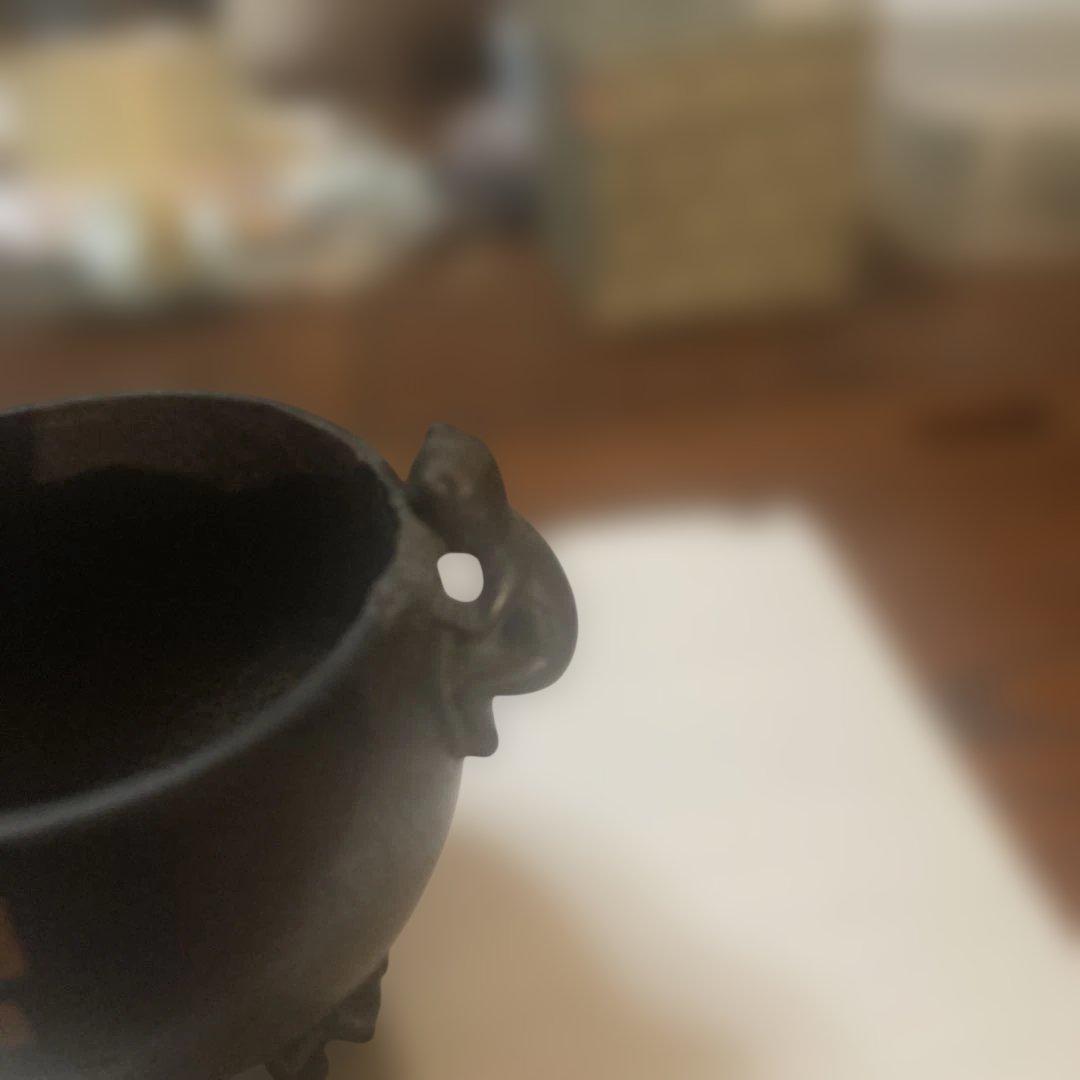 鋳鉄 茶釜 人形の取っ手付き ¥28000