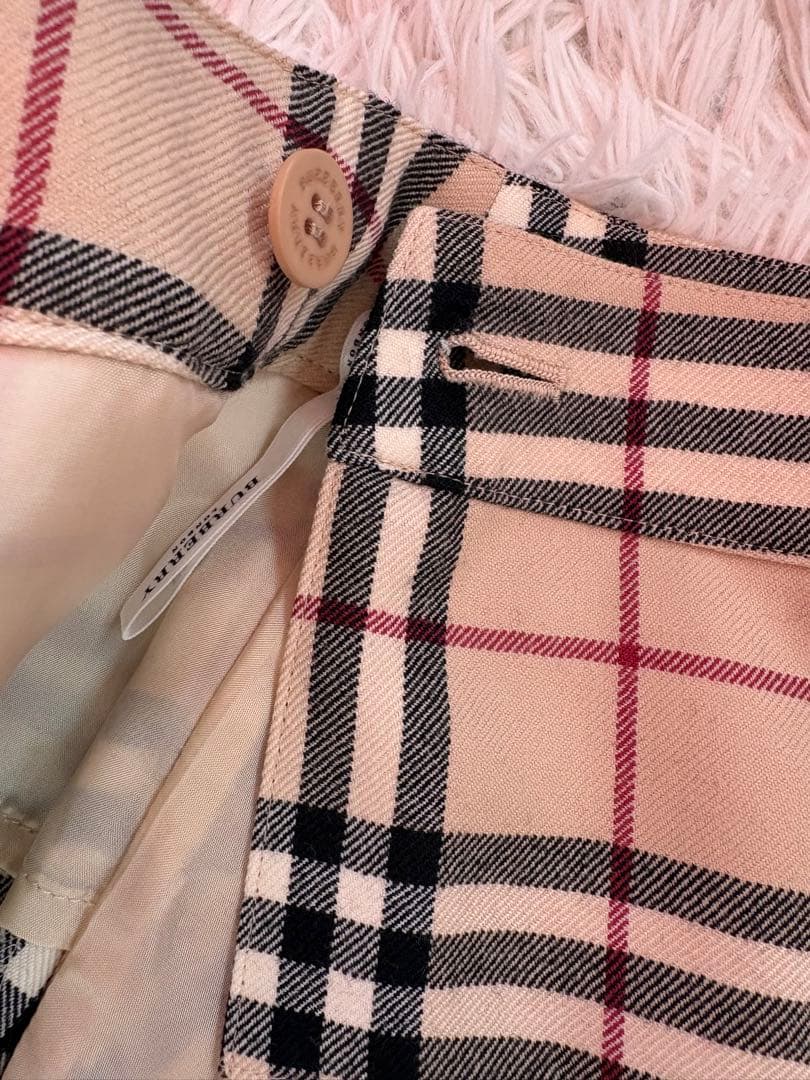 BURBERRY 巻きスカート チェック柄 ベルト付き ウエスト調整可 M相当