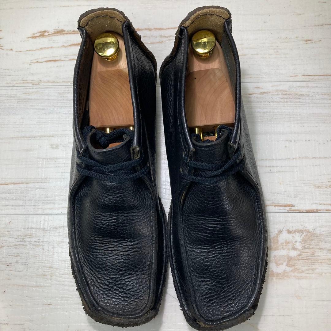 希少 クラークス Clarks ワラビー27cm 黒 レザー 本革 アイルランド