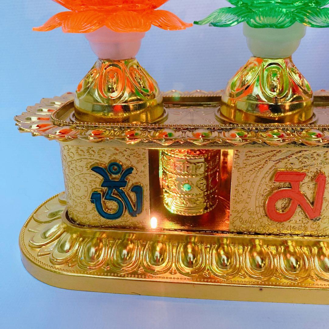 マニ車マシーン蓮　チベット密教　ロングタイプ