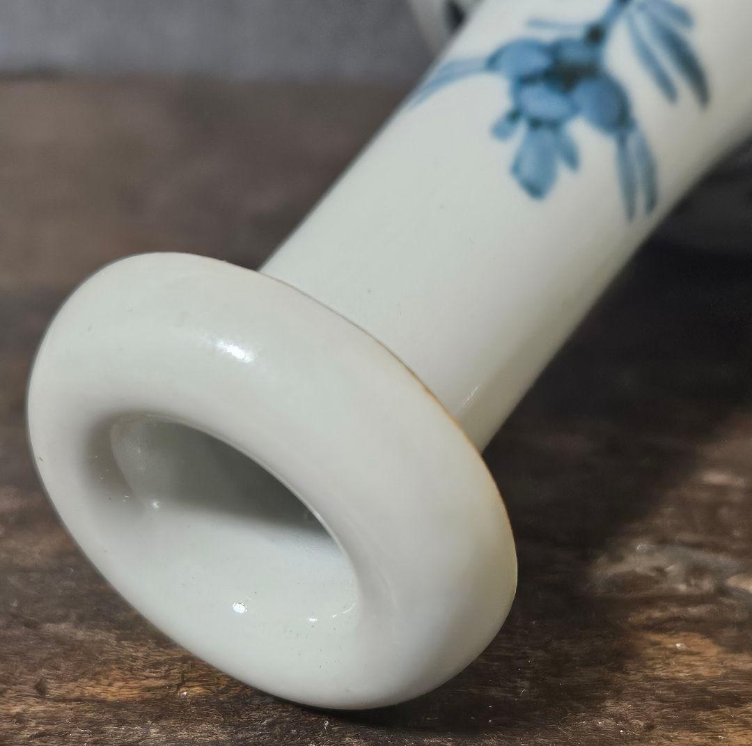 19世紀　欧州アンティーク　オランダ　 デルフト　古伊万里写　山水に花図　乳瓶