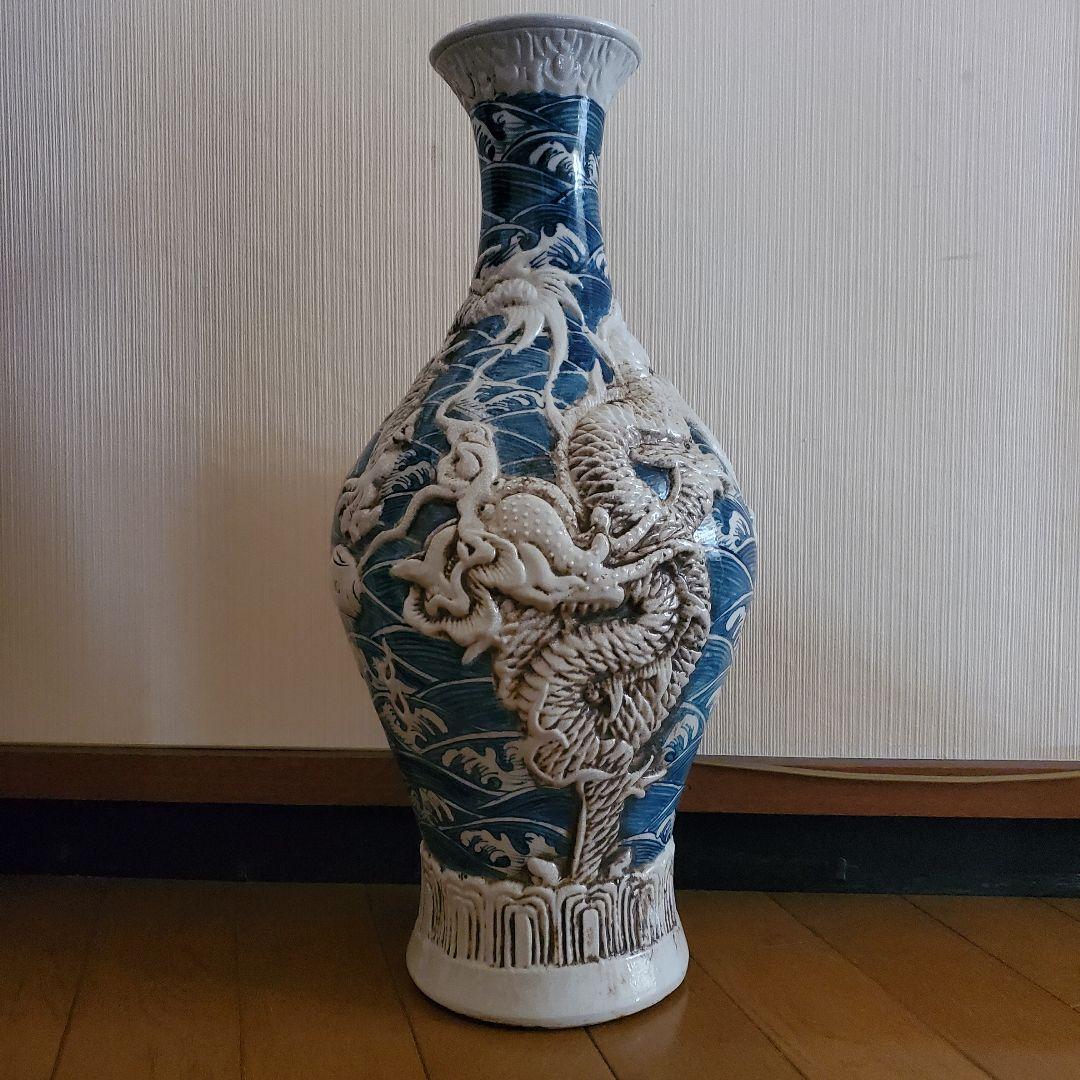 中国古玩　大清乾隆年製　龍紋様　花瓶