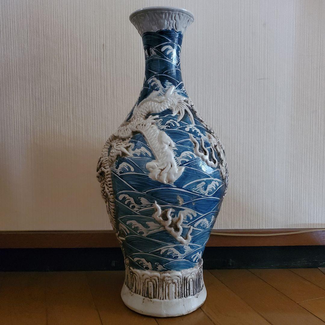 中国古玩　大清乾隆年製　龍紋様　花瓶